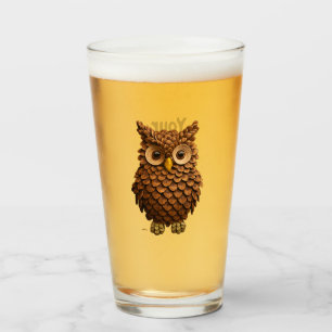 Pine Cone Owl Glass