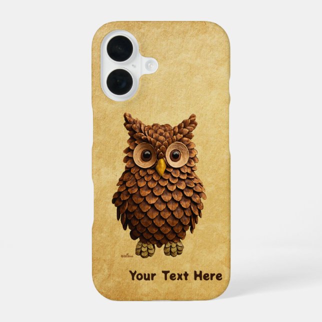 Pine Cone Owl Iphone Case (Back)