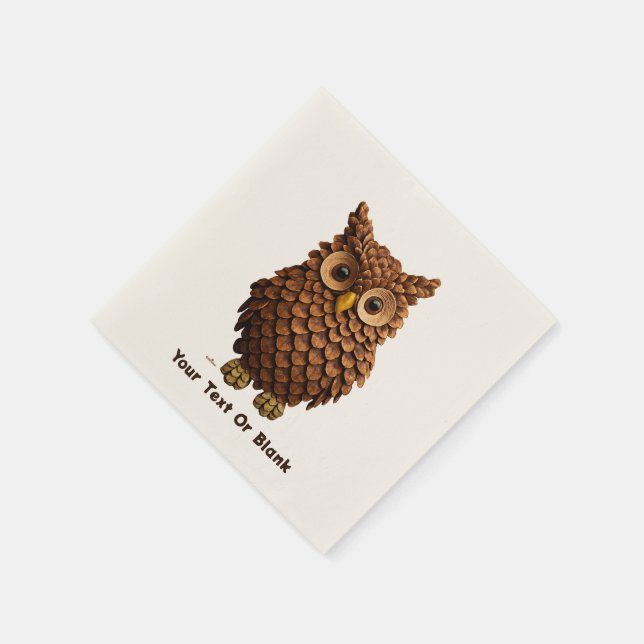 Pine Cone Owl Napkins (Corner)