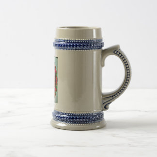 Pine cone - pollen abstract painted image beer stein