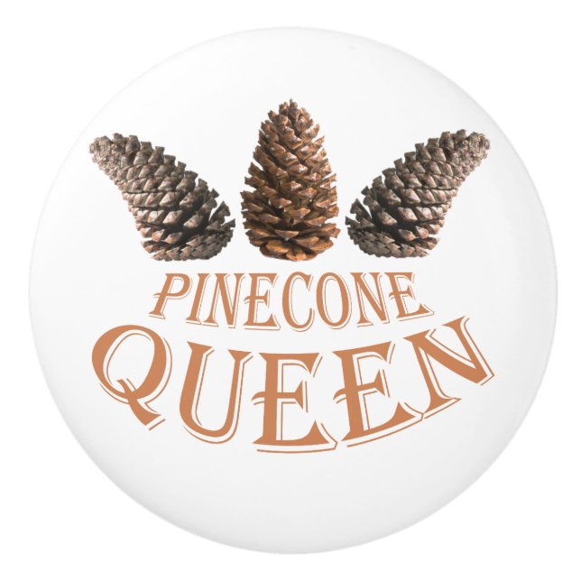 Pine cone queen ceramic knob (Front)