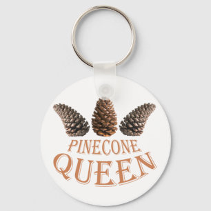 Pine cone queen keychain