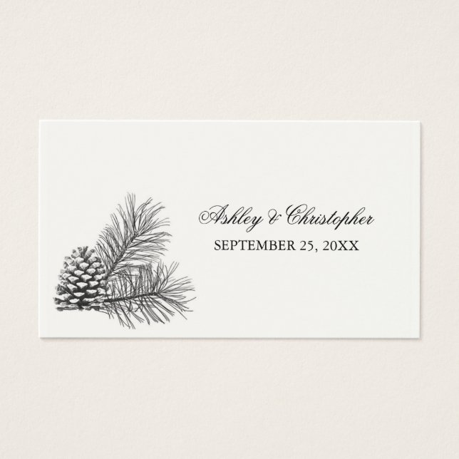 Pine Cone Rustic Wedding Favor Tag (Front)