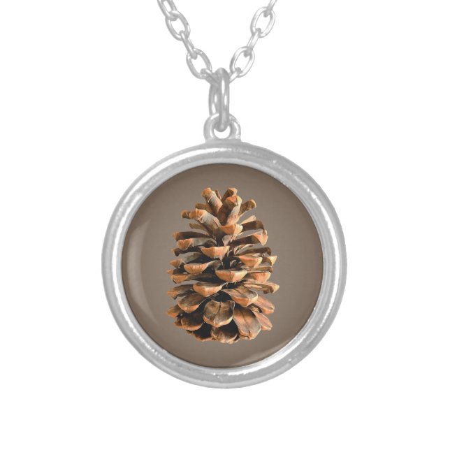 Pine Cone Silver Plated Necklace (Front)