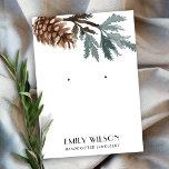 PINE CONE TREE BRANCH FOREST STUD EARRING DISPLAY BUSINESS CARD<br><div class="desc">If you need any further customisation please feel free to message me on yellowfebstudio@gmail.com.</div>