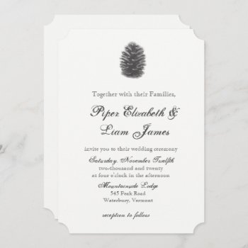 Pine Cone Wedding Invitation by Apostrophe_Weddings at Zazzle