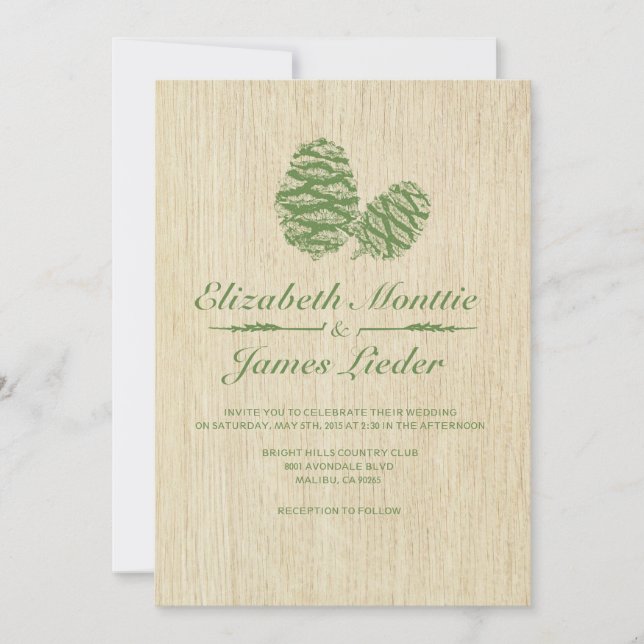 Pine Cone Wedding Invitations (Front)