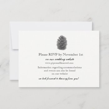 Pine Cone Wedding Reception Card by Apostrophe_Weddings at Zazzle