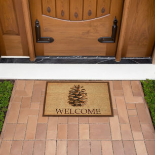 Pine Cone - Welcome Fiber Doormat