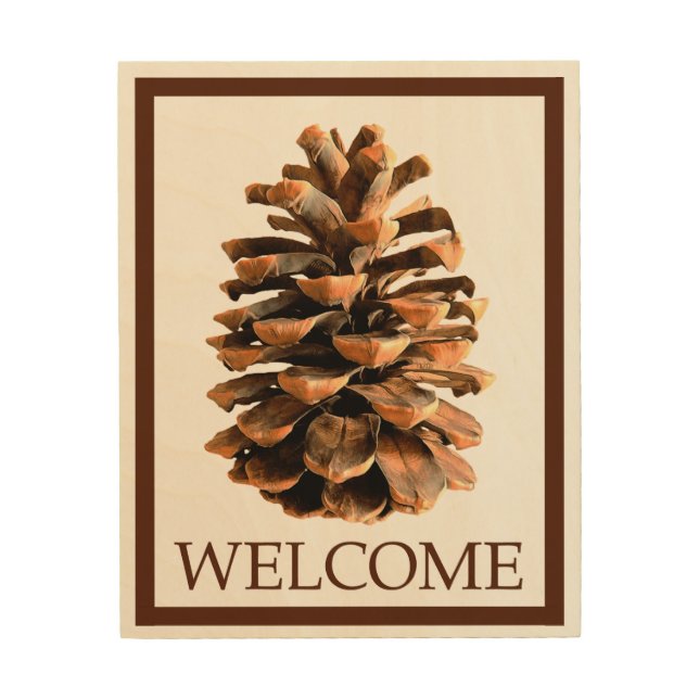 Pine Cone - Welcome Wood Wall Art (Front)