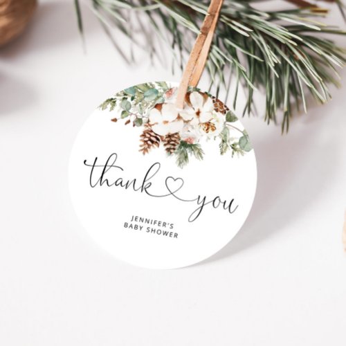 Pine cone winter Evergreen thank you Favor Tags