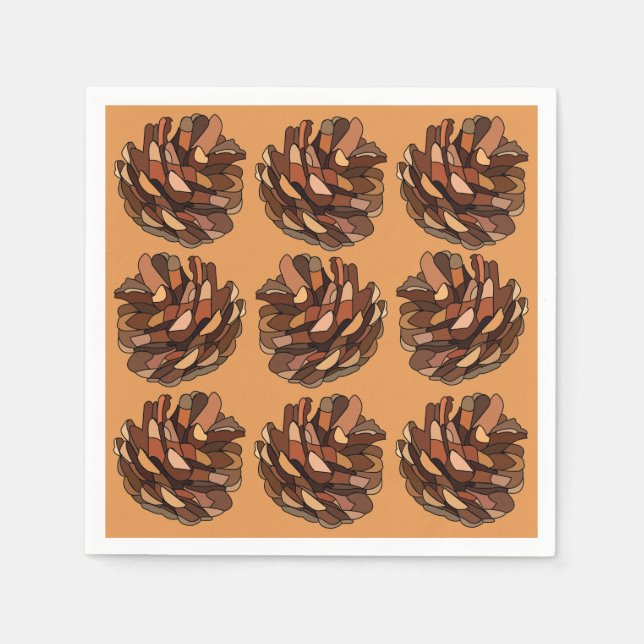 Pine Cone Winter Rustic Party Napkins (Front)