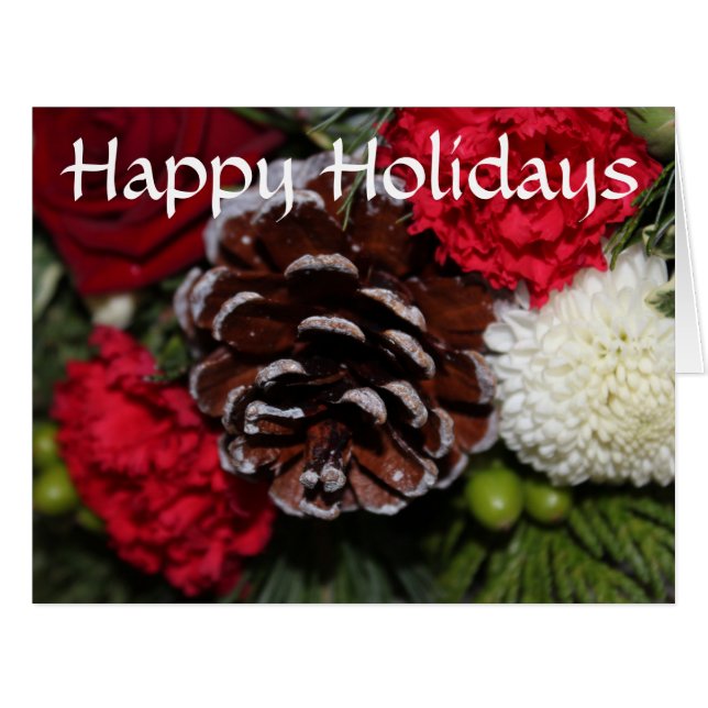 Pine Cone With Greenery Cards (Front Horizontal)