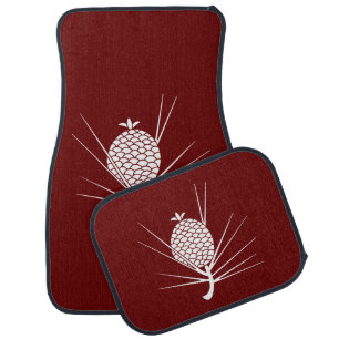 Pine cone with needles car floor mat