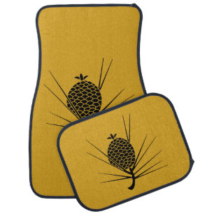Pine cone with needles car mat