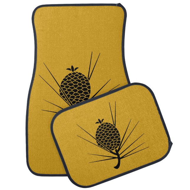 Pine cone with needles car mat (Set)