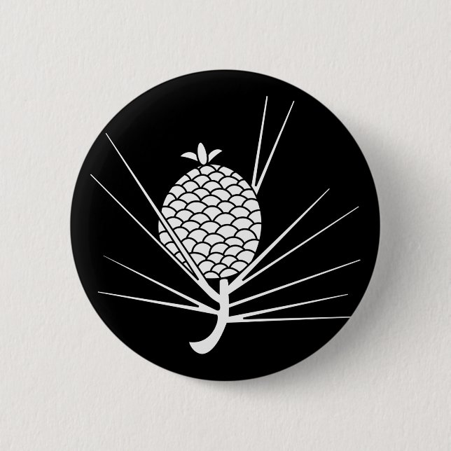 Pine cone with needles pinback button (Front)