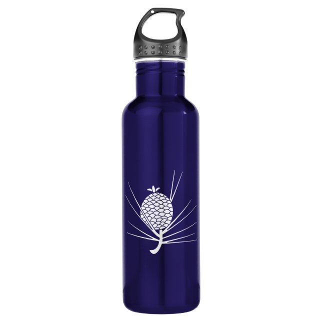 Pine cone with needles stainless steel water bottle (Front)
