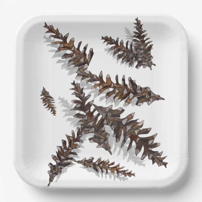 Pine ConeEvergreens Paper Plates (Front)