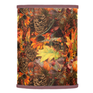 Pine Cones and Autumn Leaves Thanksgiving Lamp Shade