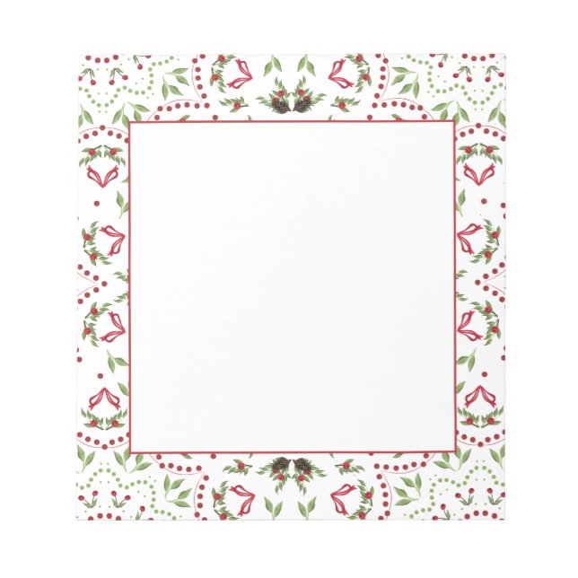 Pine cones and berries mandala note pad (Front)