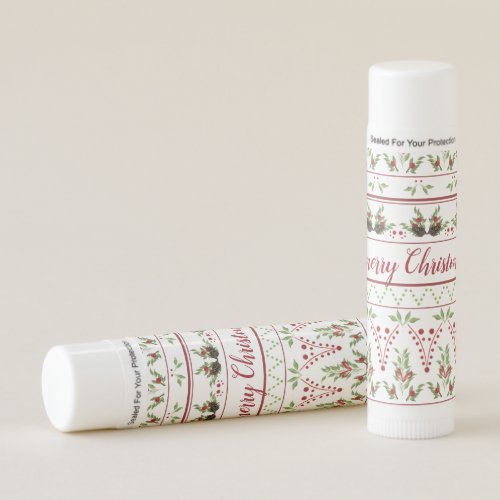 Pine cones and berries patterned lip balm