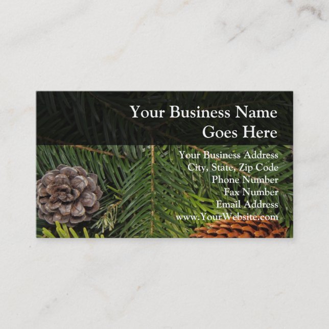 Pine Cones and Branches Business Card (Front)