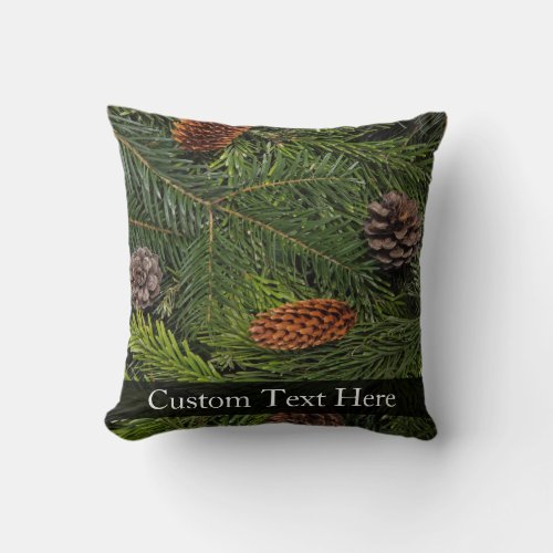 Pine Cones and Branches Throw Pillow