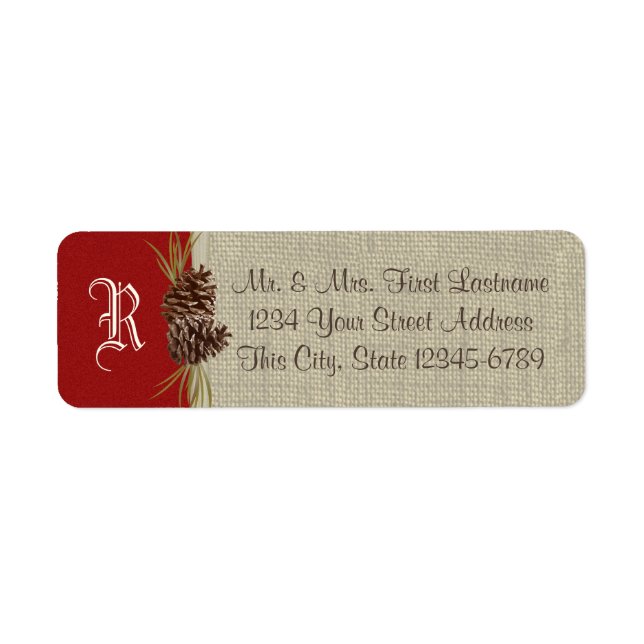 Pine Cones and Burlap Red Label (Front)