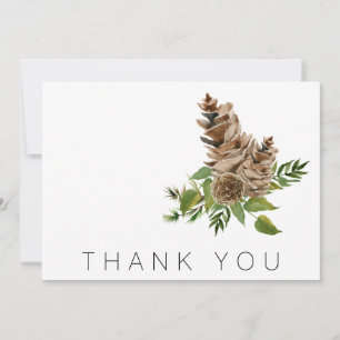 Pine Cones and Foliage Funeral Thank You Card