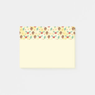 Pine Cones and Holly Christmas Pattern Post-it Notes