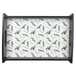 Pine Cones and Snowflakes Serving Tray