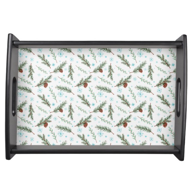 Pine Cones and Snowflakes Serving Tray (Front)