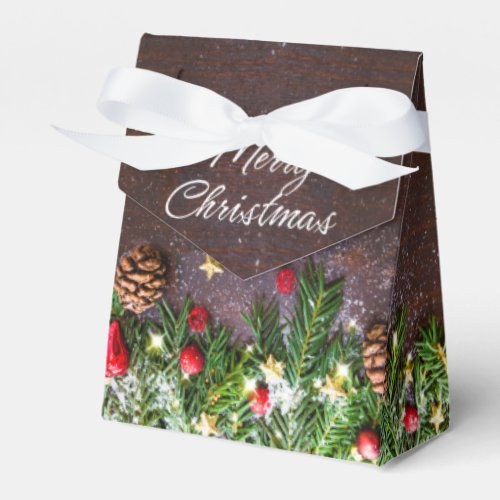 Pine Cones Branch Rustic Christmas Holiday Favor Boxes