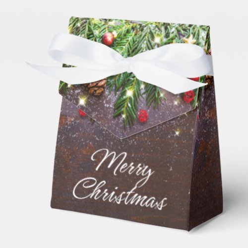 Pine Cones Branch Rustic Christmas Holiday Favor Boxes