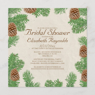 Pine Cones Bridal Shower Invitations