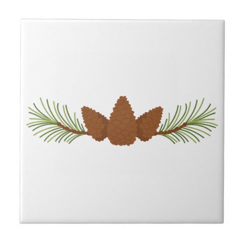 Pine Cones Ceramic Tile