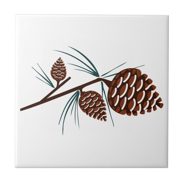 Pine Cones Ceramic Tile (Front)