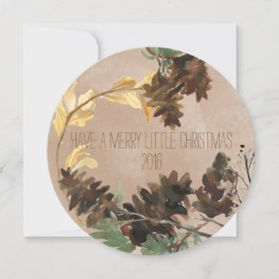 Pine Cones Chistmas Round Holiday Photo Card