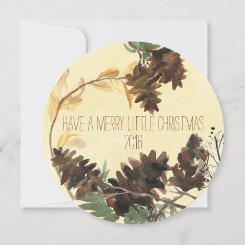 Pine Cones Chistmas Round Holiday Photo Card