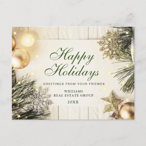 Pine Cones Christmas Holiday Corporate Greeting Postcard