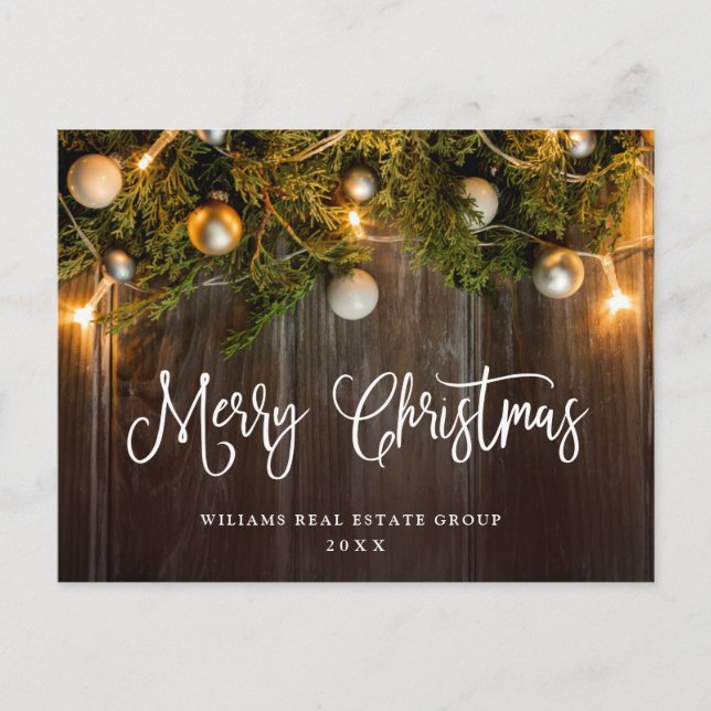 Pine Cones Christmas Holiday Corporate Greeting Postcard (Front)