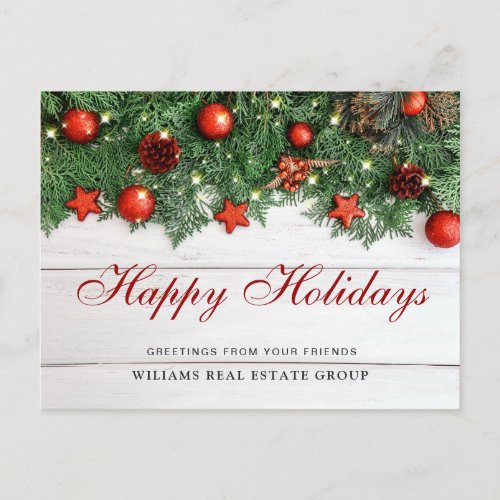 Pine Cones Christmas Holiday Corporate Greeting Postcard