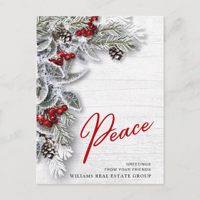 Pine Cones Christmas Holiday Corporate Greeting Postcard (Front)