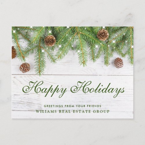 Pine Cones Christmas Holiday Corporate Greeting Postcard