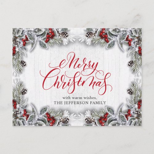 Pine Cones Christmas Holiday Corporate Greeting Postcard