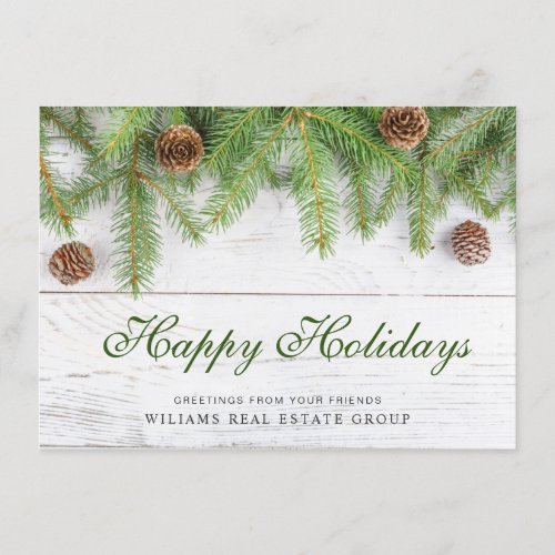 Pine Cones Christmas Rustic Corporate Greeting Holiday Card