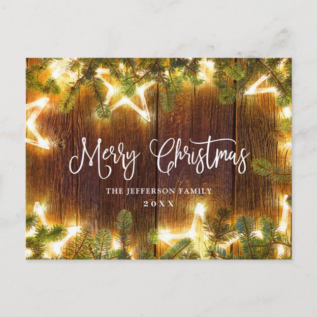 Pine Cones Christmas Rustic Holiday Greeting Postcard (Front)