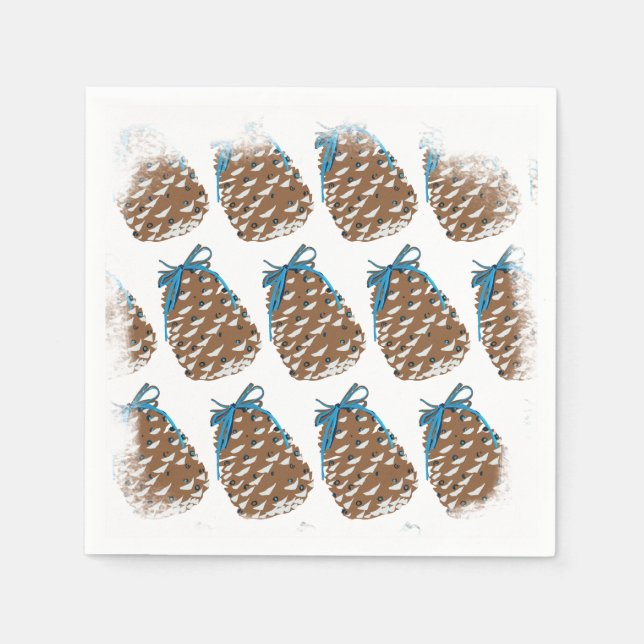 Pine Cones Holiday Decor Napkins (Front)