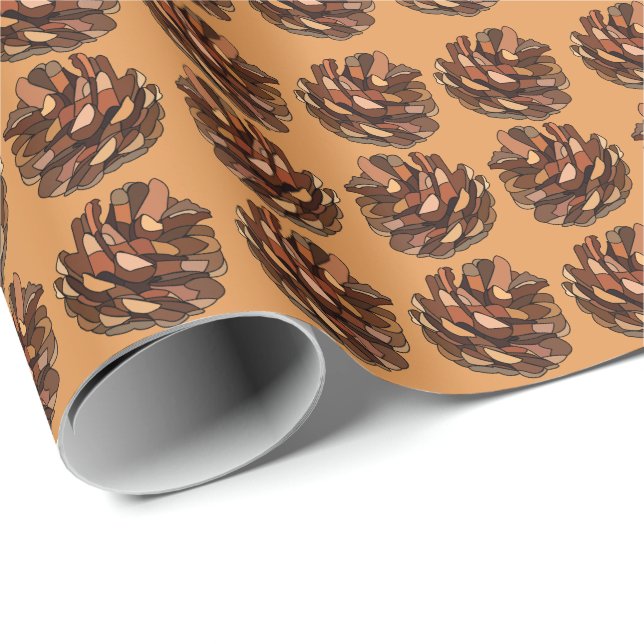 Pine Cones Nature Rustic Wrapping Paper (Roll Corner)